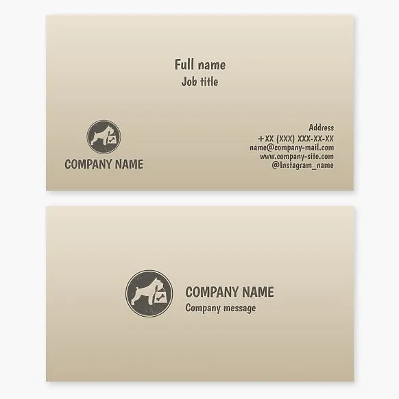 Dog treat business card template featuring "Bone." Pet store. Pet food.