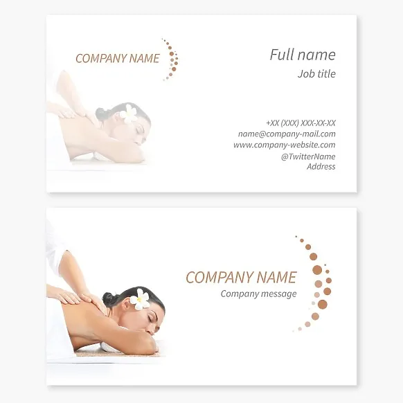 Business card template Massage, SPA, spine