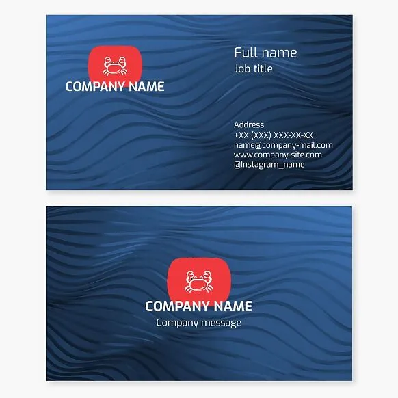 Crab, Sea Waves | Crab Fishing and Supply | Seafood Restaurant Business Card Template.