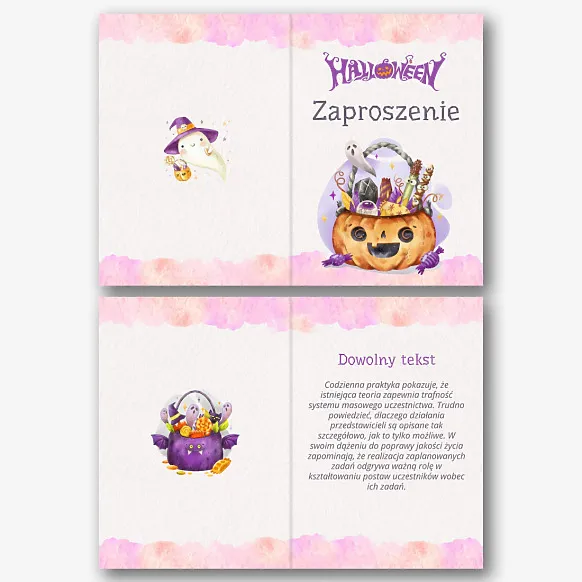 Szablon karty Świątecznej Halloween