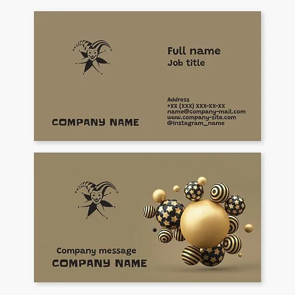 Business card template. Circus. Big top. Clown. Balloon sales.