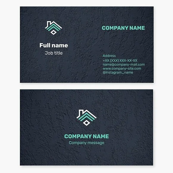 Business card template with the Generic House logo. Real estate, development.