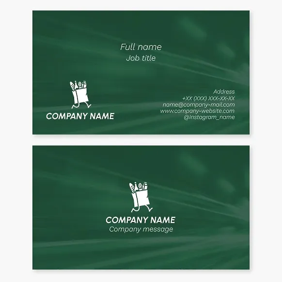 Business card template. Product delivery.