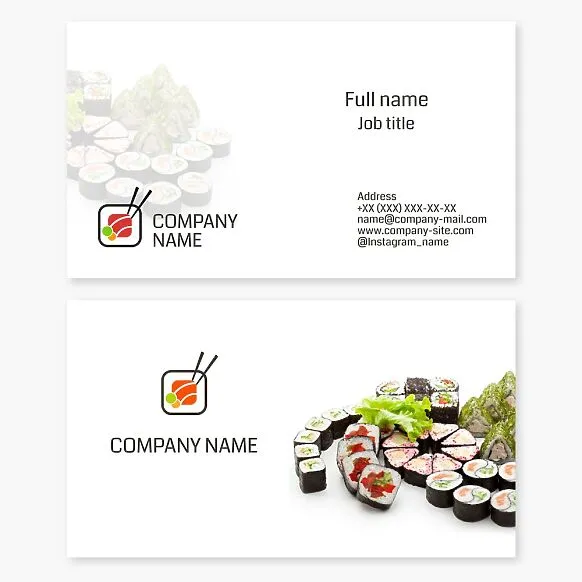 Sushi Restaurant Business Card Template
