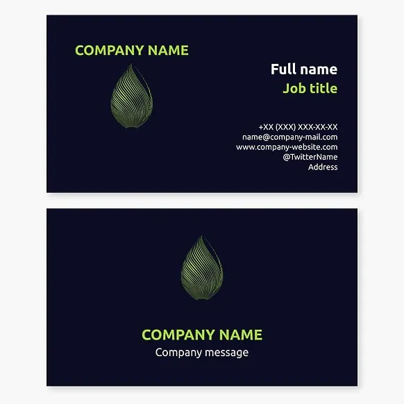 Abstract, Cocoon, Bud, Drop Business card