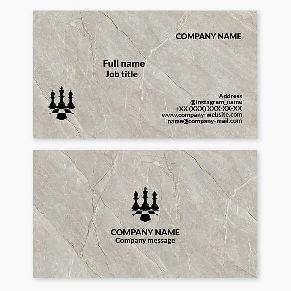 Business card template. Chess.