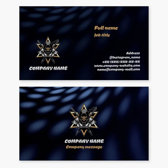 Ninja Skull Logo Business Card Template. Arcade. Computer Games. Computer Games Production.