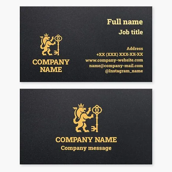 Business card template Leo, key, real estate, home security