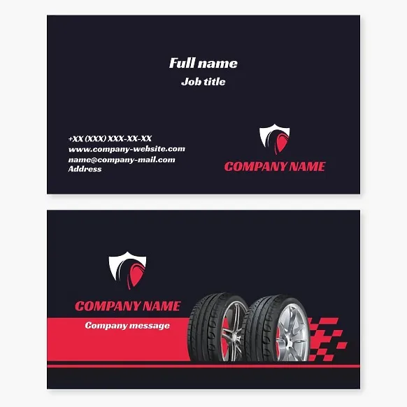 Business card template Tire service, tires