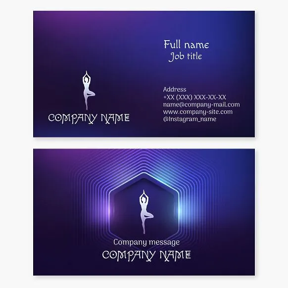 Business card template. Yoga studio. Yoga instructor.
