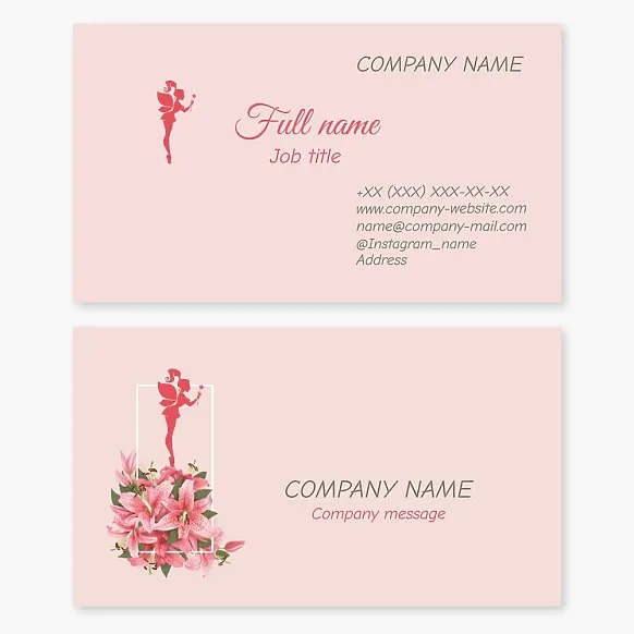 Business card template Fairy, fairy tale, children's library, children's development courses